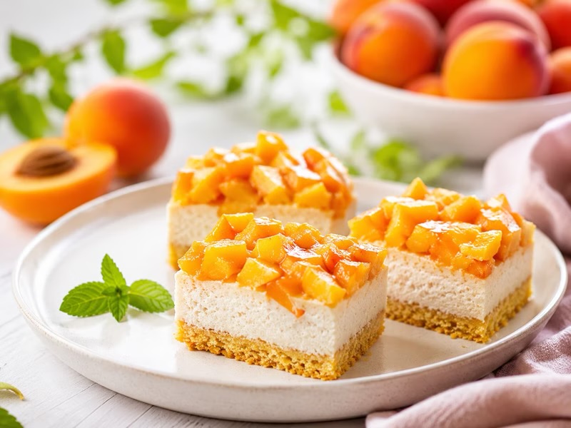Gluten-free peach cheesecake