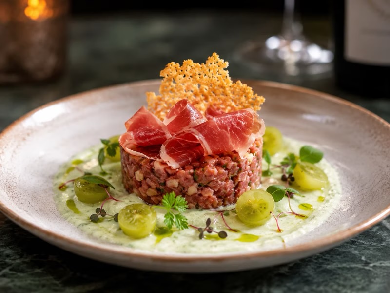 Veal tartare with sage cream