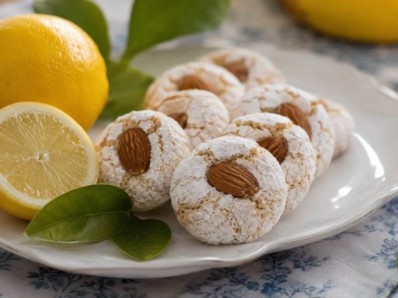Lemon amaretti biscotti