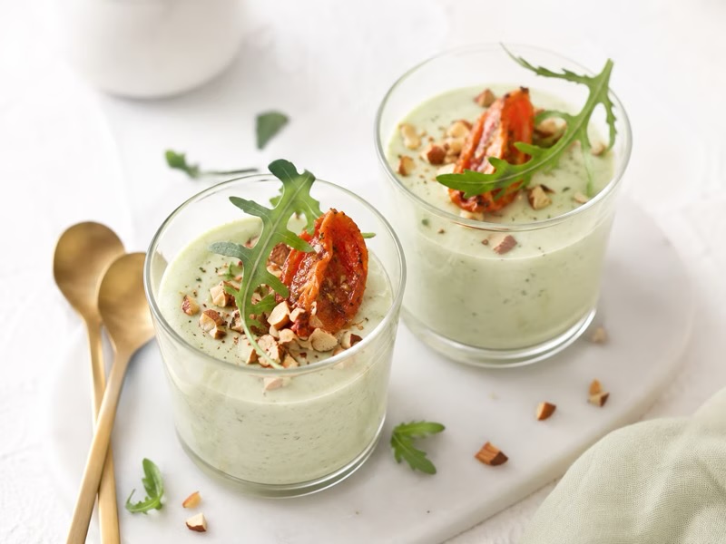 Rocket pesto panna cotta